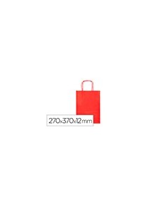 Bolsa papel q-connect celulosa rojo m con asa retorcida 270x370x12 mm