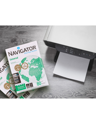 NAVIGATOR PAPEL UNIVERSAL DIN A4 80GR PAQUETE 500H BLANCO -CAJA 5 UD- ( MAXIMO 20 CAJAS POR CLIENTE)