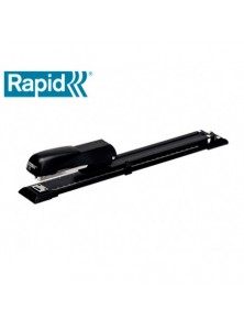 Grapadora rapid e15 metalica brazo largo capacidad 20 hojas usa grapas 246 y 2626 color negro