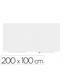 Pizarra blanca rocada profesional 200x100 cm 2 modulos 100x100 cm