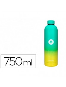 Botella portaliquidos antartik isotermica acero inoxidable libre de bpa colourful amarilloverde 750 ml