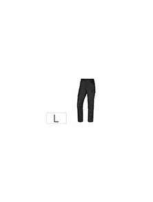 Pantalon de trabajo deltaplus con cintura elastica 7 bolsillos color gris-rojo talla l