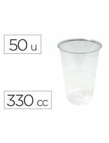 Vaso de plastico transparente 330 cc paquete de 50 unidades