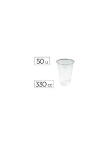 Vaso de plastico transparente 330 cc paquete de 50 unidades