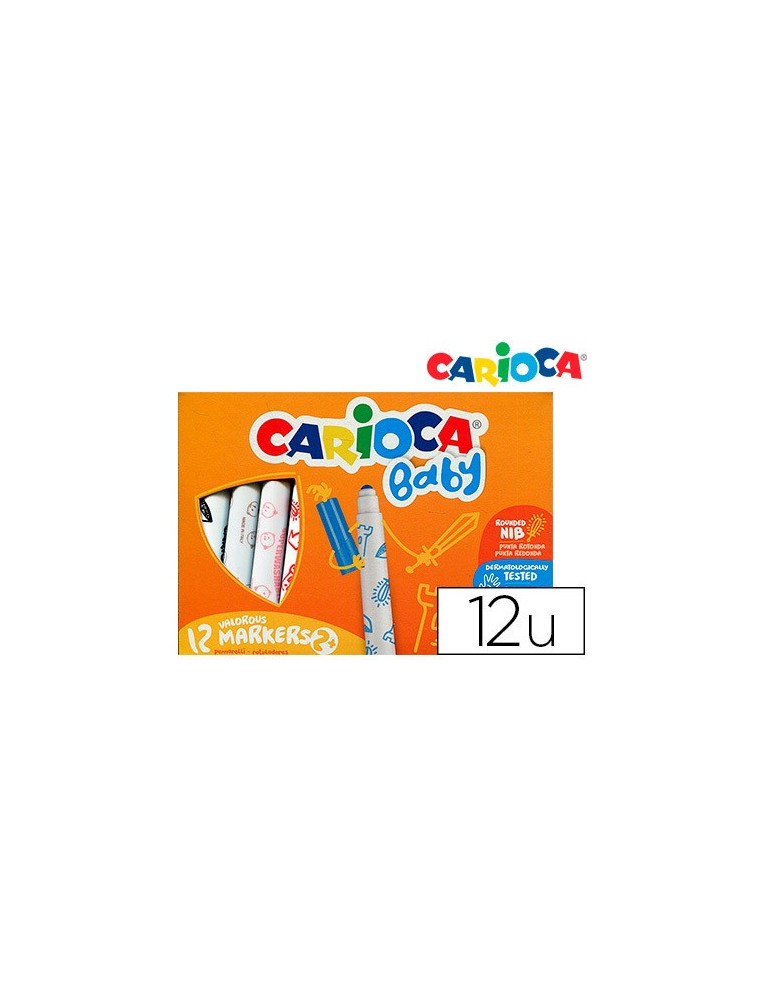 Rotulador carioca baby 2 años caja 12 colores surtidos