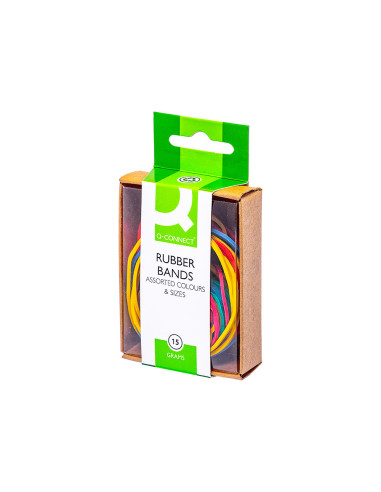 Gomillas elasticas colores q-connect caja de 15 gr