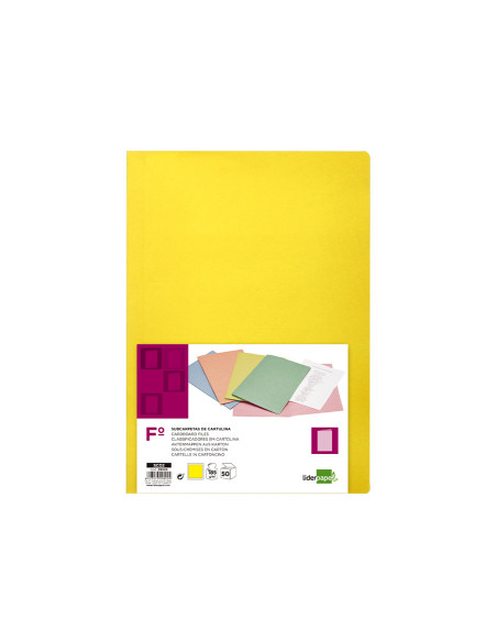 Subcarpeta liderpapel folio amarillo intenso 180g/m2