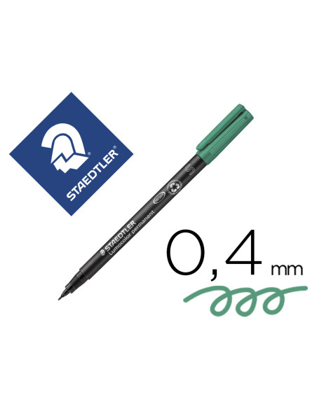 Rotulador staedtler lumocolor retroproyeccion punta de fibra permanente 313-5 verde punta super fina redonda 0.4 mm