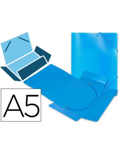 Carpeta liderpapel gomas solapas 34972 polipropileno din a5 azul