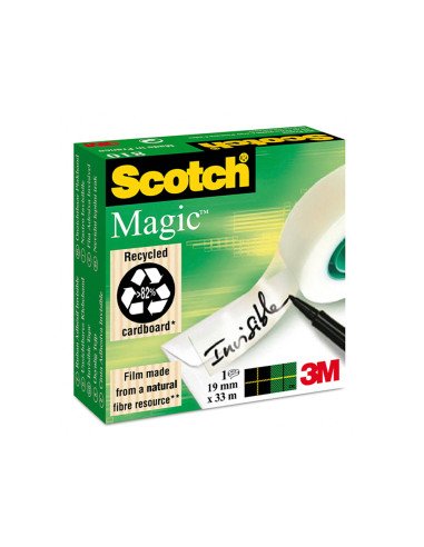 Cinta adhesiva scotch magic invisible 33 mt x 19 mm pack de 6 unidades