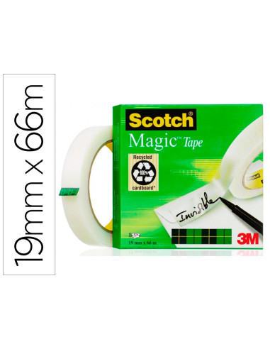 SCOTCH MAGIC CINTA ADHESIVA INVISIBLE 810 ROLLO 19MM X 66M CAJA INDIVIDUAL