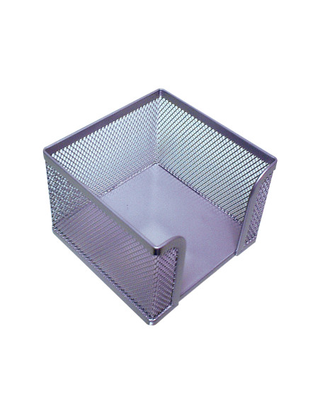 Soporte taco de papel q-connect metalico rejilla plata 95x95x80 mm