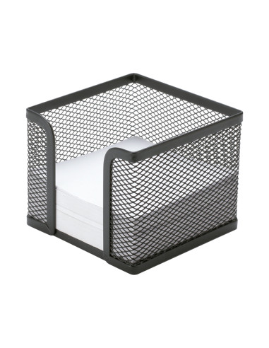 Soporte taco de papel q-connect metalico rejilla negro 95x95x80 mm