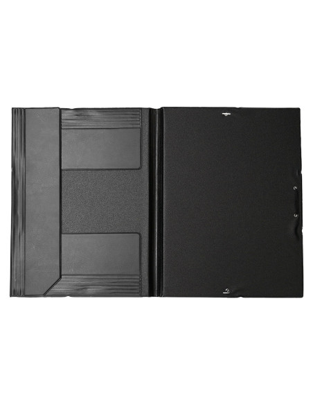 Carpeta liderpapel gomas folio solapas plastico negra