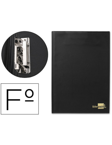 Carpeta liderpapel miniclip lateral folio plastico negro