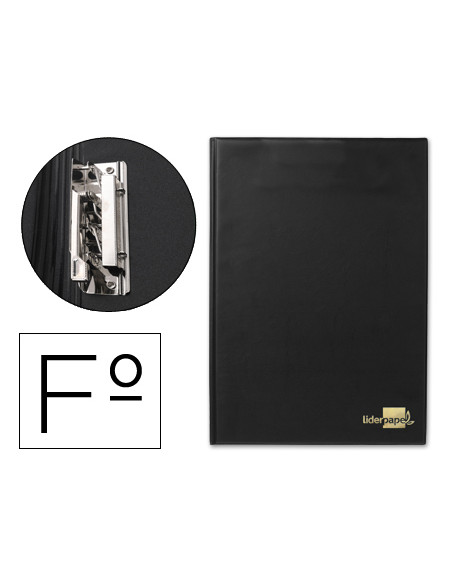 Carpeta liderpapel miniclip lateral folio plastico negro