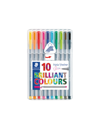 STAEDTLER ESTUCHE 10 ROTULADORES TRIPLUS FINELINER 334 COLORES SURTIDOS