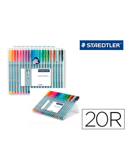 STAEDTLER ESTUCHE 20 ROTULADORES TRIPLUS FINELINER 334 COLORES SURTIDOS