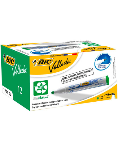 VELLEDA MARCADOR PIZARRA BLANCA ECOLUTIONS 1701 PUNTA REDONDA VERDE CAJA 12 UD