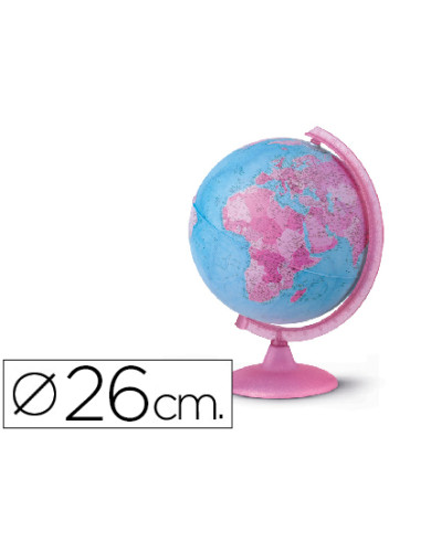 Globo terraqueo con luz modelo pink diametro 26 cm