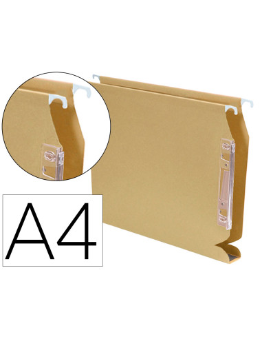 FADE CARPETA COLGANTE VISOR LATERAL AKU KRAFT CARTULINA A4 LOMO 20 CON ETIQUETAS -25U-