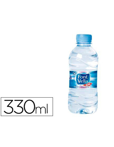 Agua mineral natural font vella botella sant hilari 330 ml