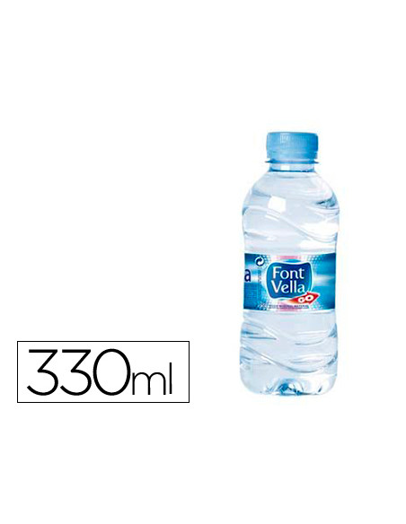 Agua mineral natural font vella botella sant hilari 330 ml