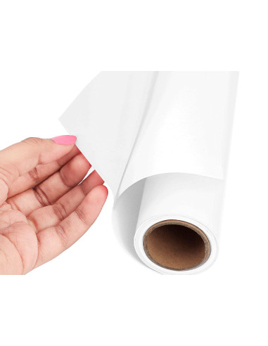 Rollo adhesivo liderpapel unicolor blanco brillo rollo de 0,45 x 20 mt