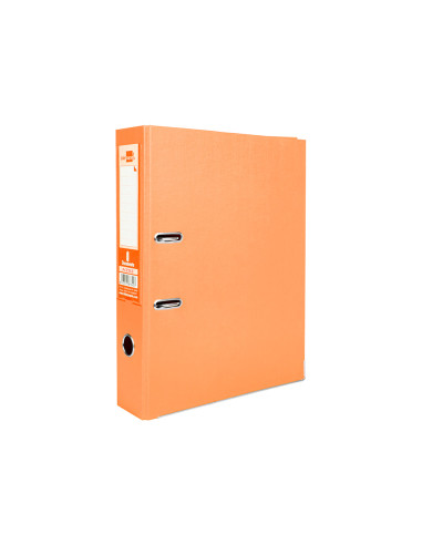 Archivador de palanca liderpapel folio documenta forrado pvc con rado lomo 75mm naranja con compresor