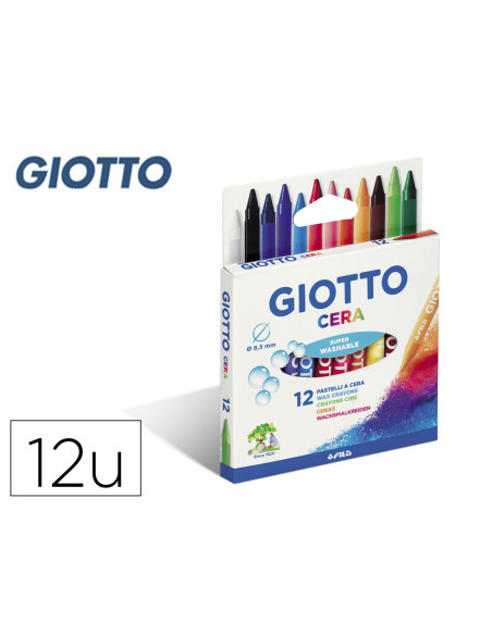 Lapices cera giotto caja de 12 colores surtidos