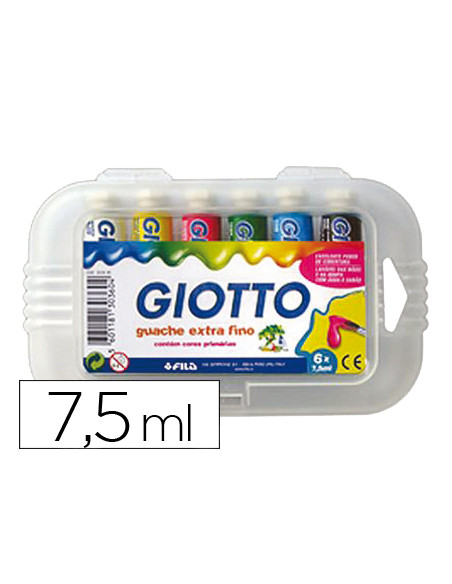 Tempera giotto 7,5 ml estuche 6 colores surtidos