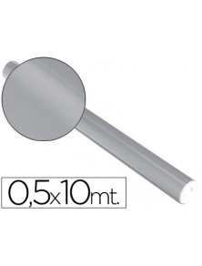 Papel metalizado plata rollo continuo de 0,5 x 10 mt