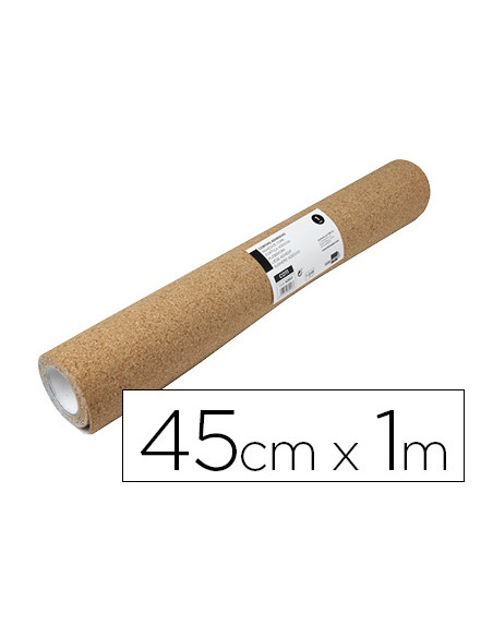 Corcho liderpapel adhesivo ancho 45cm longitud 1m espesor 1mm en rollo