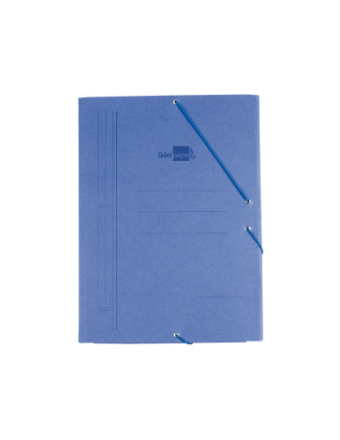 Carpeta liderpapel gomas folio sencilla carton compacto azul