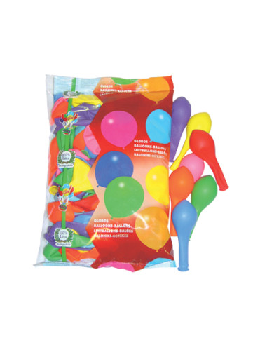 Globo 100% latex biodegradable bolsa de 100 unidades colores surtidos