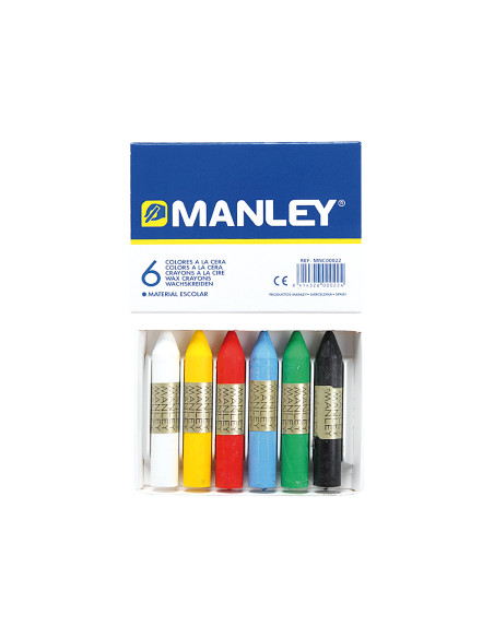 MANLEY ESTUCHE DE 6 CERAS 60MM COLORES SURTIDOS