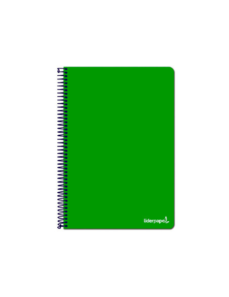 Cuaderno espiral liderpapel folio write tapa blanda 80h 60gr horizontal con margen color verde