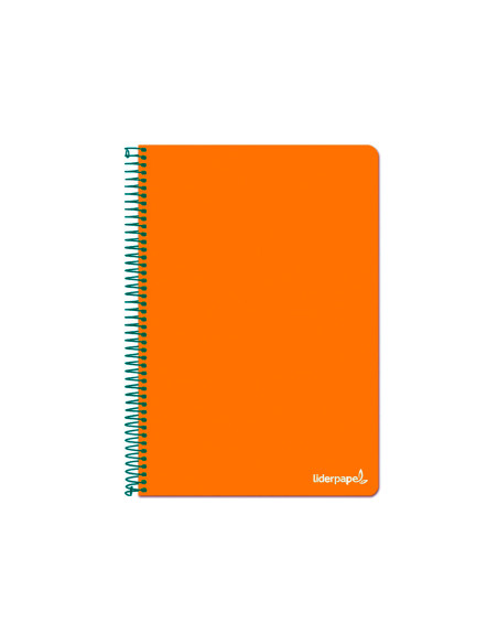 Cuaderno espiral liderpapel folio write tapa blanda 80h 60gr pauta 2,5 mm con margen color naranja