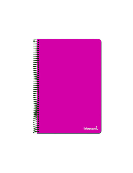 Cuaderno espiral liderpapel folio write tapa blanda 80h 60gr pauta 2,5 mm con margen color rosa