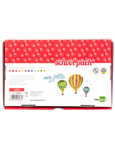 Lapices de colores liderpapel school pack de 144 unidades 12 colores x 12 unidades