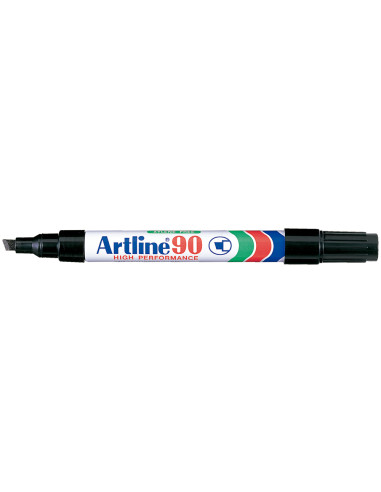 Rotulador artline marcador permanente ek-90 negro punta biselada 5 mm papel metal y cristal