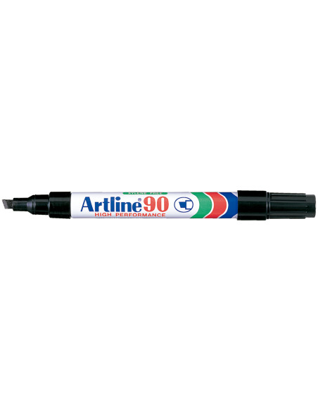 Rotulador artline marcador permanente ek-90 negro punta biselada 5 mm papel metal y cristal