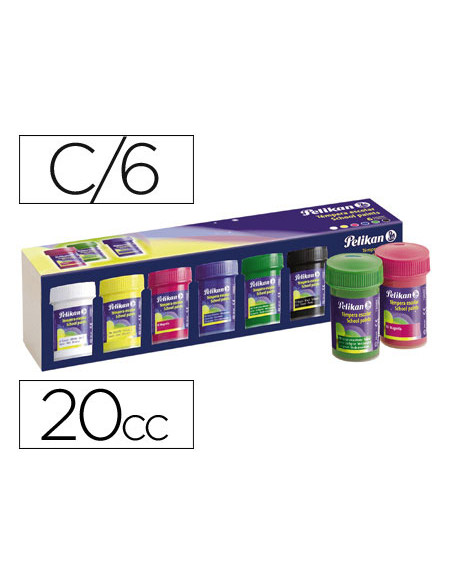 Tempera pelikan escolar 25 ml caja 6 colores surtidos