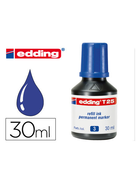 EDDING FRASCO DE TINTA T25 PARA ROTULADOR PERMANENTE 30ML AZUL