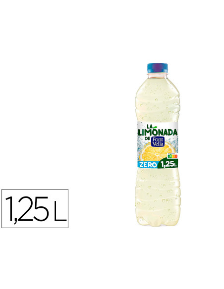 Agua mineral natural font vella limonada zero con zumo de limon botella 1,25 l