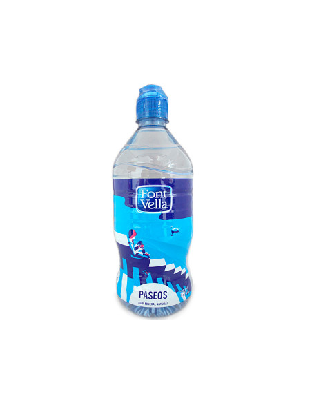 Agua mineral natural font vella botella de 750 ml