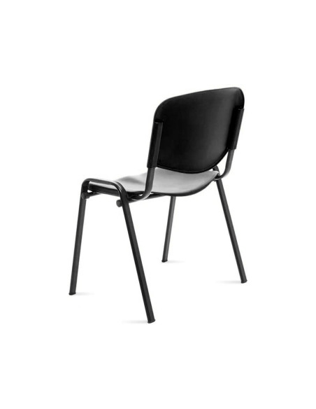 Silla rocada confidente estructura metalica respaldo y asiento en polimero color negro