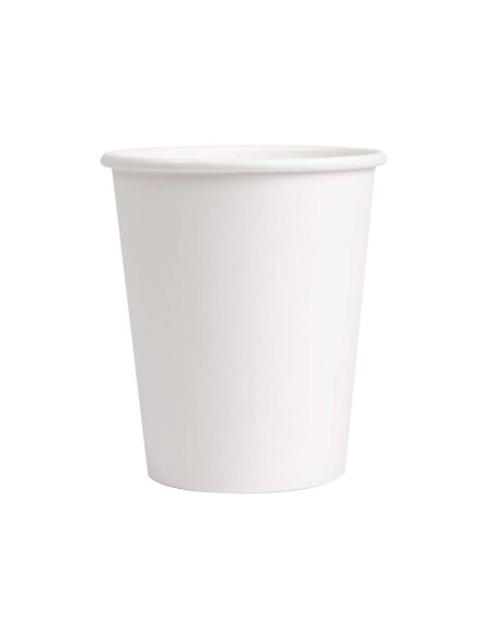 Vaso de carton biodegradable blanco 220 cc paquete de 50 unidades