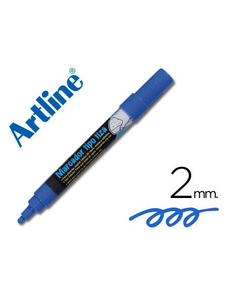 Rotulador artline pizarra verde negra epw-4-az color azul bolsa de 4 unidades