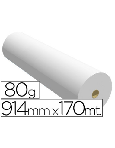 Papel reprografia ppc para plotter 914x170mt 80gr